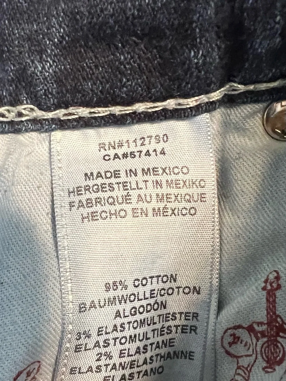 True Religion World Tour Men's Straight Big T Jeans Darken Brick Y2K 38x28 2607